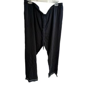 THXSILK Women's XXL Black 100% Mulberry Silk Classic Satin Loungewear Bottoms